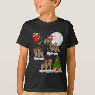 Camiseta Cão Pastor Alemão Papai Noel Trenó Voador Natal Di