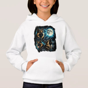 Camiseta Cão pastor alemão uivando para a lua