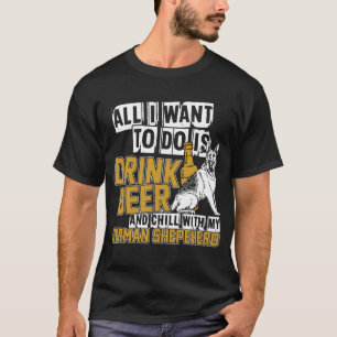 Camiseta Cão pastor cerveja