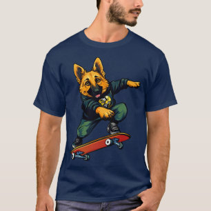 Camiseta Cão-pastor de skater - Camisa-T de skate