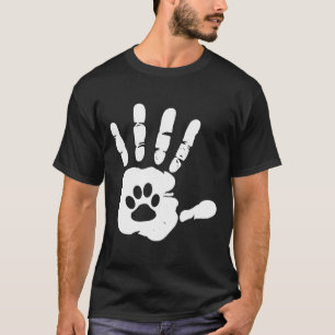 Camiseta Cão Pata Mão Amor Animal I Cão Pet Design
