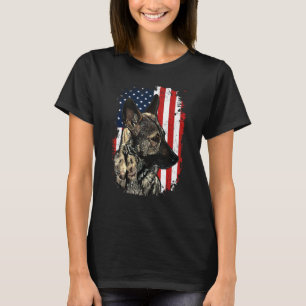 Camiseta Cão Patriótico de Bandeira german shepherd America