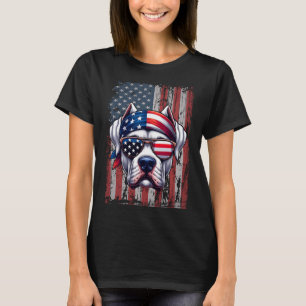 Camiseta Cão Patriótico Dogo Argentino Amante da Bandeira d