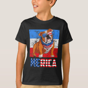 Camiseta Cão Patriótico Usa 4 De Julho Bandeira Americana M