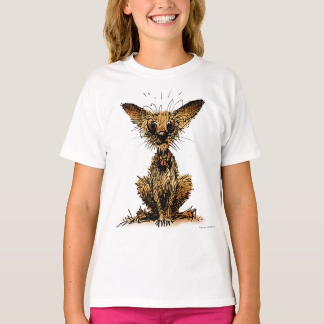 Camiseta Cão pequeno engraçado bonito (Frente)