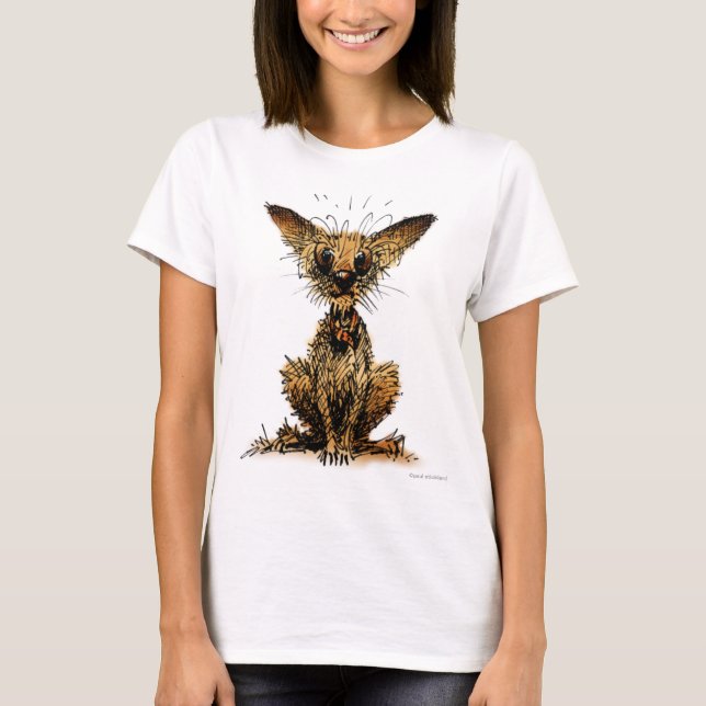 Camiseta Cão pequeno engraçado bonito (Frente)