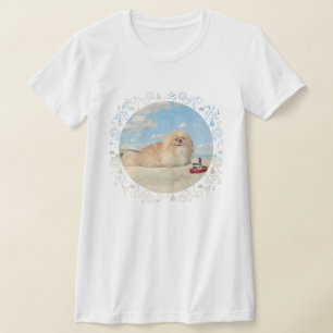 Camiseta Cão Pequinês na Costa Marítima