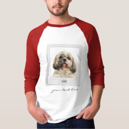Camiseta Cão Personalizado de Foto de Aniversário de Feriad