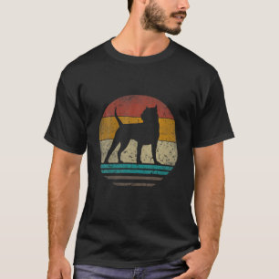 Camiseta Cão-Pitbulho Retro Vintage Silhouette Pai De Cacho