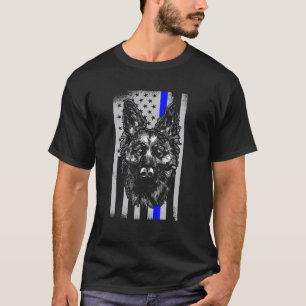 Camiseta Cão Policial K 9 Pastor Alemão Aplicação da Lei