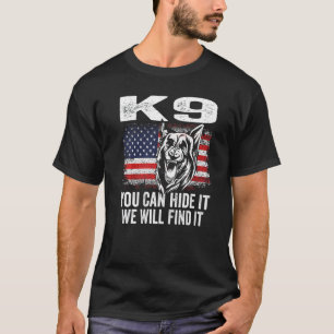 Camiseta Cão policial K 9 Pastor Alemão Aplicação da Lei K