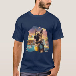 Camiseta Cão policial Pastor Alemão em um caminhão de sorve