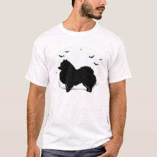 Camiseta Cão Pomerânia ? Silhueta Clássica da Lua de Hallow
