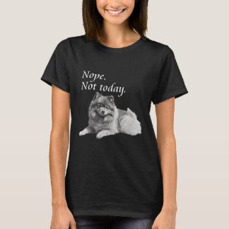 Camiseta Cão Pomeraniano Adorável Não Hoje Cão Preguiçoso
