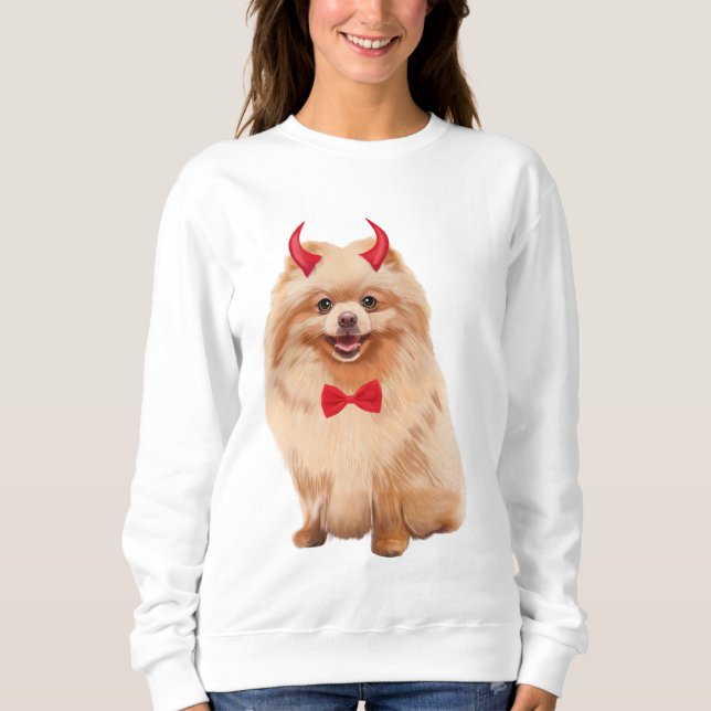 Camiseta Cão Pomerano No Halloween (Frente)