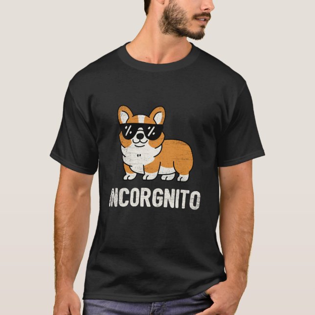 Camiseta Cão Proprietário do Incorgnito Funny Welsh Corgi (Frente)