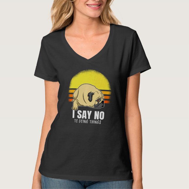 Camiseta Cão Pug Pôr do Sol  36 (Frente)