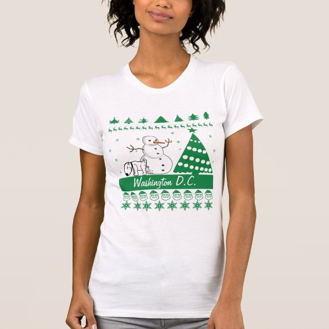 Camiseta Cão que faz xixi na cidade feia da camisola do (Frente)