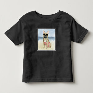 Camiseta Cão quente  Copo Em Óculos De Sol Na Praia