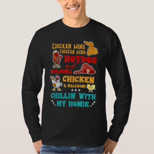 Camiseta Cão Quente De Galinha E Frango De Bolonha E Macaro