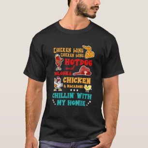 Camiseta Cão Quente De Galinha E Frango De Bolonha E Macaro
