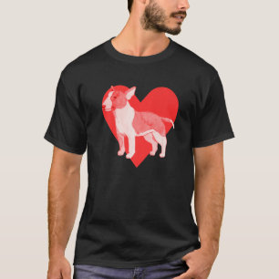 Camiseta Cão Red Heart Bull Terrier