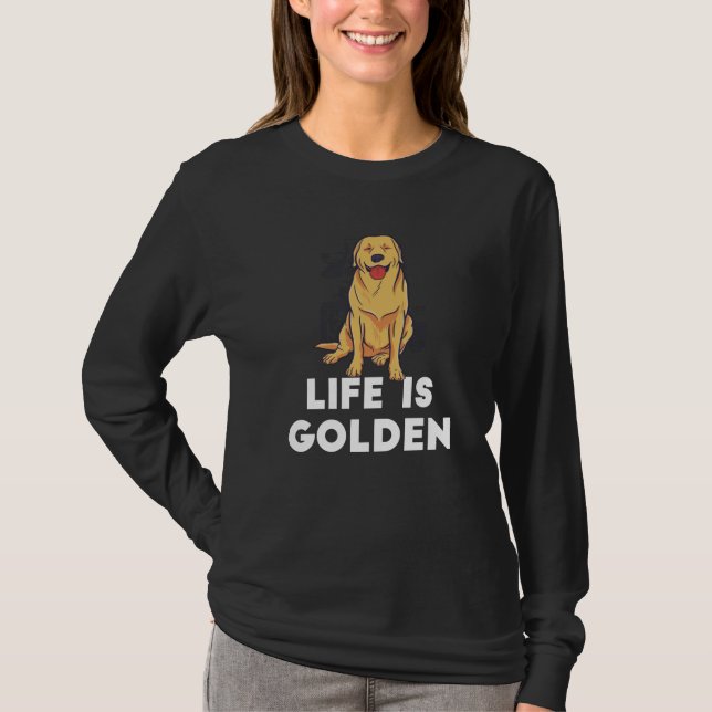 Camiseta Cão Retriever Dourado - A Vida é Dourada (Frente)