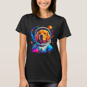 Camiseta Cão Retriever Dourado na Arte Espacial