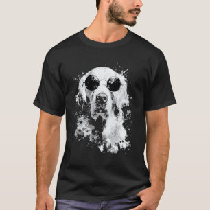 Camiseta Cão Retriever Dourado no Estilo Grunge de Splash A