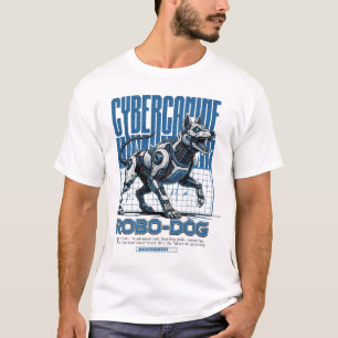 Camiseta Cão Robo - Canino Cibernético Futurista
