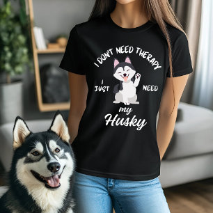 Camiseta Cão Rouco Engraçado Cota de Terapêutica para o Lov