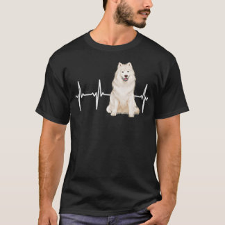 Camiseta Cão Samoyed Heartbeat Lover