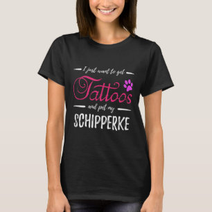 Camiseta Cão Schipperke Lover Tatto Engraçado Cachorro Mãe
