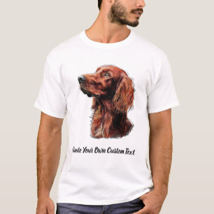 Camiseta Cão Setter Irlandês Crie Seu Próprio Texto Persona