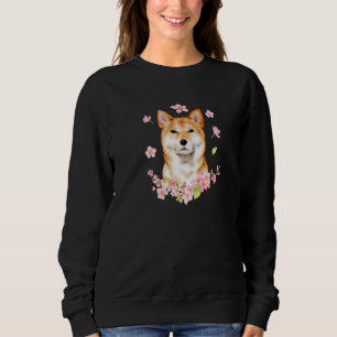 Camiseta Cão Shiba Inu Flor de Cerejeira Japonesa Sakura