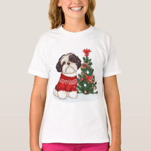 Camiseta Cão Shih Tzu de Natal