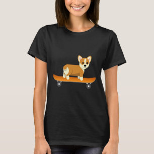 Camiseta Cão Skater Corgi