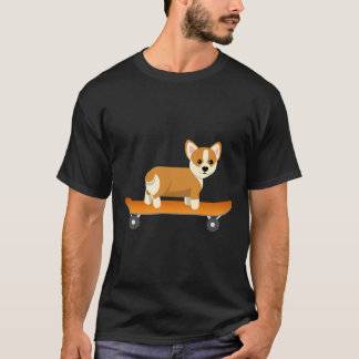 Camiseta Cão Skater Corgi