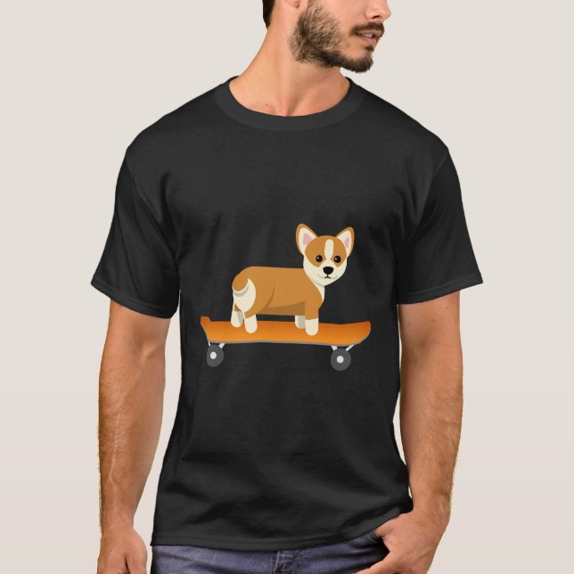 Camiseta Cão Skater Corgi (Frente)