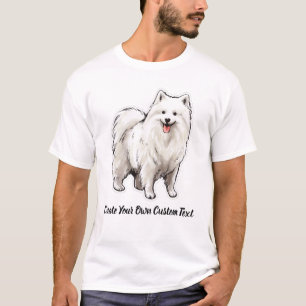 Camiseta Cão Spitz Japonês Crie Seu Próprio Texto Personali
