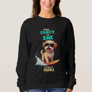 Camiseta Cão surfando legal Shih Tzu