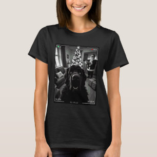 Camiseta Cão Terra-Nova Flagra Papai Noel na Câmera de Nata