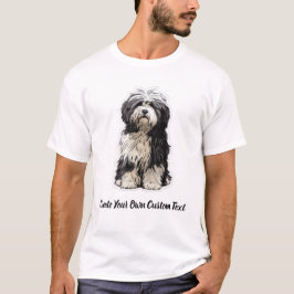 Camiseta Cão Terrier Tibetano Crie Seu Próprio Texto Person