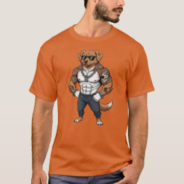Camiseta Cão Toller, musculoso, tatuado, fisiculturista