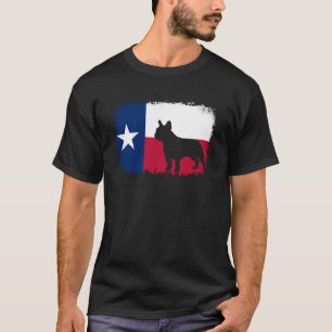 Camiseta Cão-touro francês Texas Bandeira Texan frenche bul