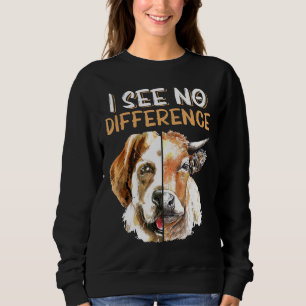 Camiseta Cão Vaca Rosto Não Vejo Diferença Vegan Vegetarian