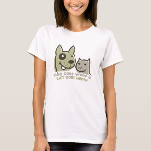 Camiseta cão vai ao mar e gato vai miado