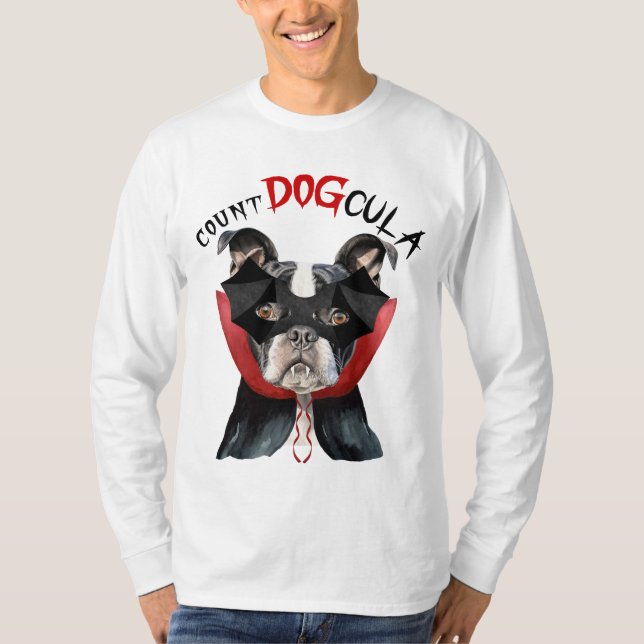 Camiseta Cão-Vampiro Engraçado Terrier Funny (Frente)