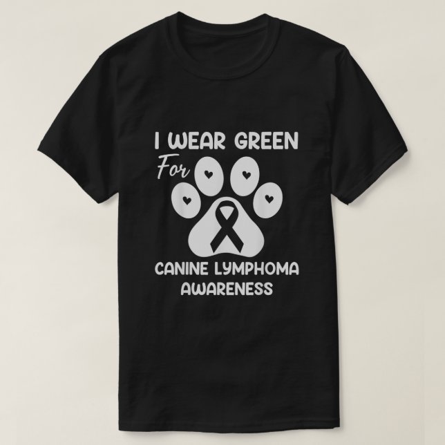 Camiseta Cão Verde Dia Nacional do Linfoma Canino (Frente do Design)