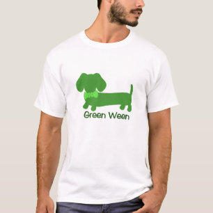 Camiseta Cão verde do Wiener do Dachshund do Dia de São